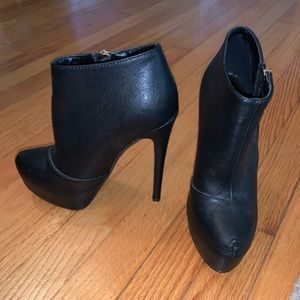 Super High Heeled Vegan Leather Booties